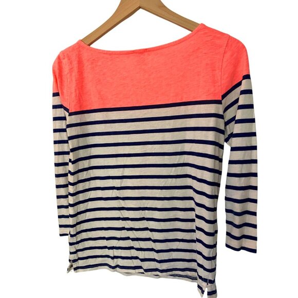 J.Crew Boatneck Three Quarters Sleeve Striped Tee Women's Size Small - Picture 5 of 7